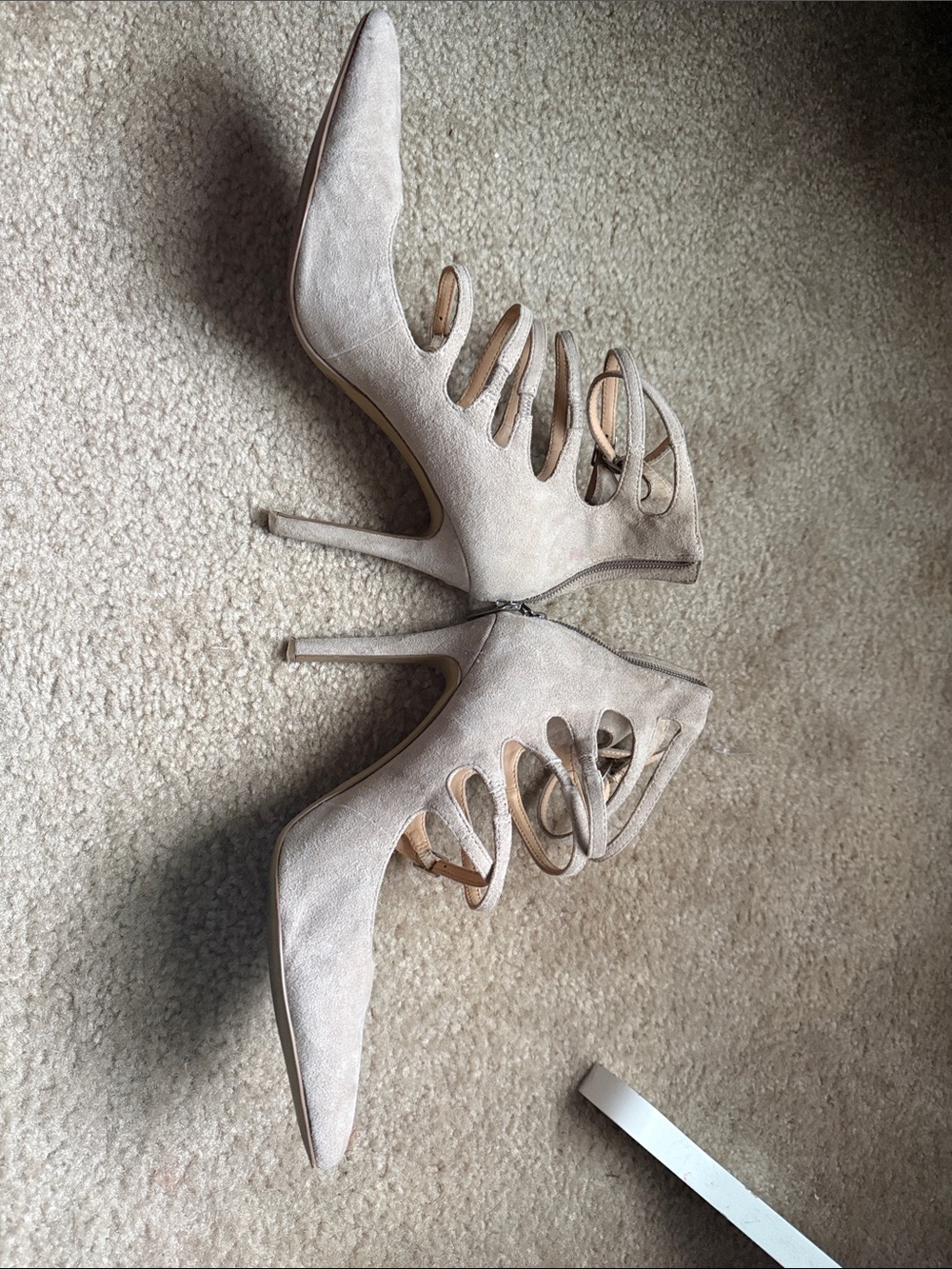 Jessica Simpson light tan/taupe Cutout Suede Stiletto Heels